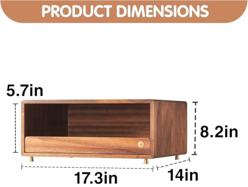 Wooden Coffee Station Storage Rack with Drawers