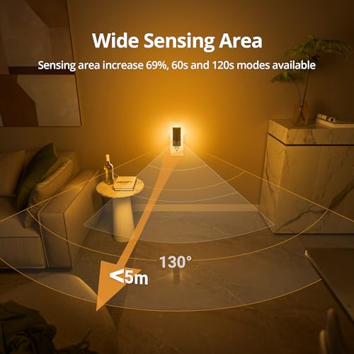 Plug in LED Amber Night Light with Motion Sensor (2 Count)
