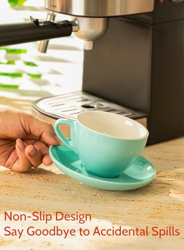 6 Ounce Cappuccino Cups with Saucers (6 Count)