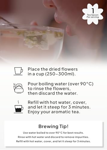 Korean Food KKOKDAM Acacia Flower Tea Decaf Floral Tea Caffeine Free