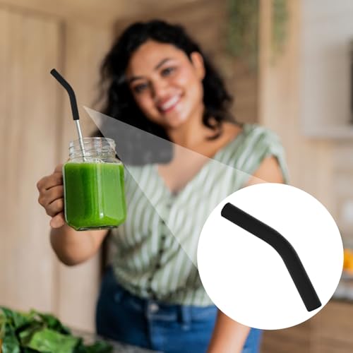 6pcs Food Grade Silicone Metal Straw Tips (6 Count)