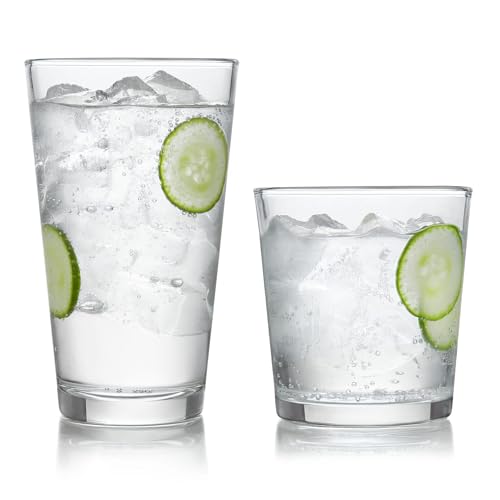 Preston Tumbler & Rocks Drinking Glasses Set of 16 (16 Count)