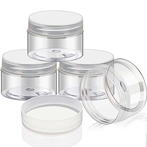 4 Pcs Plastic Jars Wide Mouth with Lids