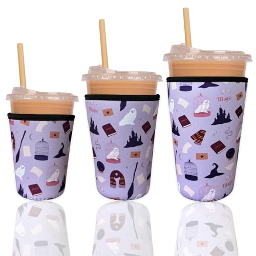 Reusable Insulated Neoprene Iced Coffee Cup Sleeve (3 Count)