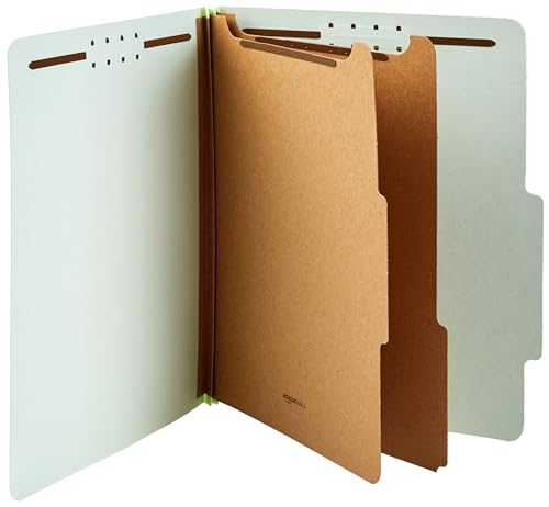 Sturdy Pressboard Classification File Folders with Fasteners (10 Count)