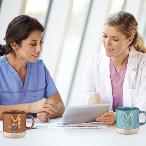 10 Pcs Nephrology Nurses Week Gift 2026 Bulk Thank You Mugs Inspirational Ceramic Coffee Mugs 13 oz Appreciation Cups Back to School Gift for Nursing School Teacher Student Staff (10 Count)