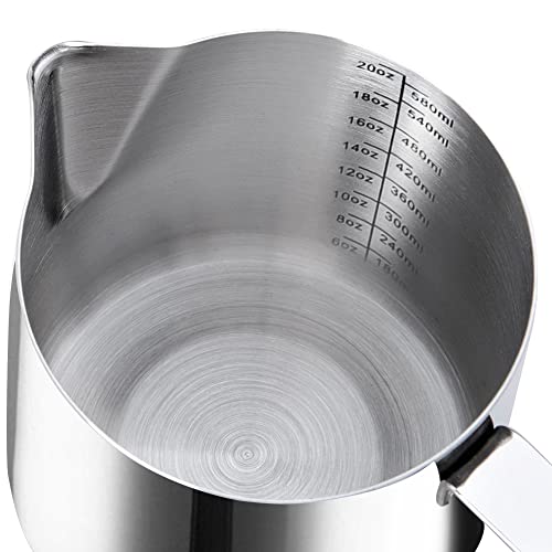 Stainless Steel Milk Frothing Pitcher Cappuccino Pitcher Pouring Jug Espresso Cup Creamer Cup for Latte Art