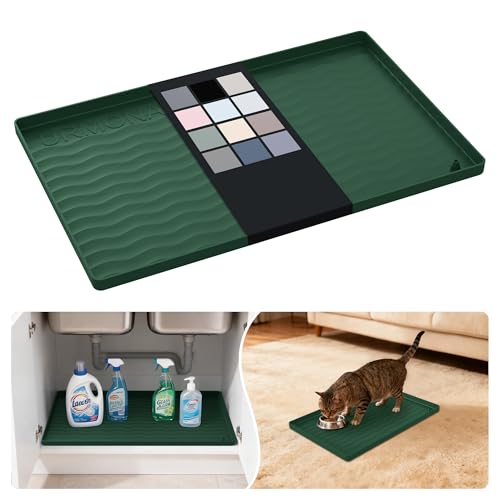 Waterproof Silicone Under Sink Mat 19'' x 12'' Shelf Liner for Kitchen and Bathroom