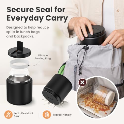 26oz Soup Thermo for Hot Food Kids with Buckle Lid Insulated Vacuum Food Jar Wide Mouth Leakproof Stainless Steel Lunch Container