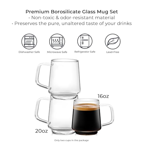 20oz Stackable Glass Mugs Set of 2 (40 Count)