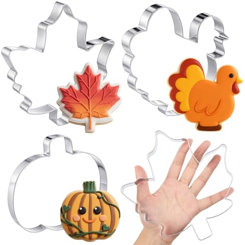 3 Pcs 8 Inch Thanksgiving Cookie Cutters (3 Count)