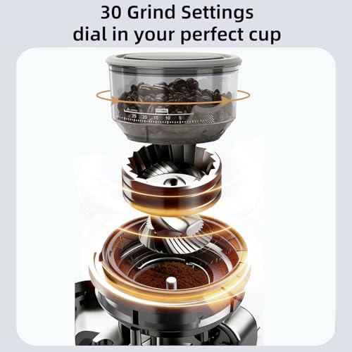 2026 Upgrade) 15 Bar Espresso Machine with Built-in Anti-Clog Coffee Grinder, Expresso Coffee Machines with Milk Steam Wand/Frother/Tamping Tools,Espresso Maker with Grinder for Lattes-Almond