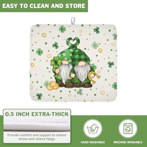 St Patrick's Day Gnome Dish Drying Mat for Kitchen Counter