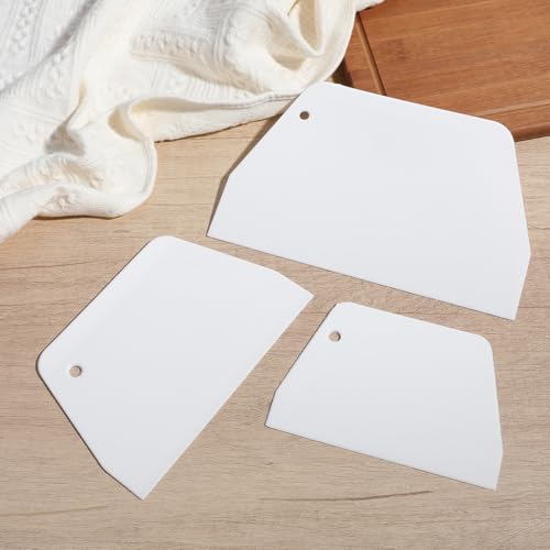 3 Pcs Plastic Dough Scraper Food Scraper Bowl Scraper Set Dough Cutters for Bread Cake Pastry Pizza Making (3 Count)