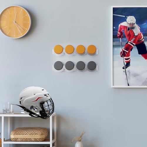 2 Pcs Hockey Puck Display Case Acrylic Hockey Puck Holder for 4 Pucks (2 Count)