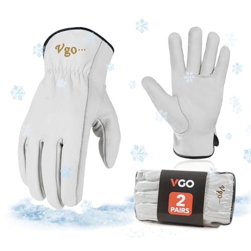 32℉ Lined Full Leather Winter Gloves (2 Count)