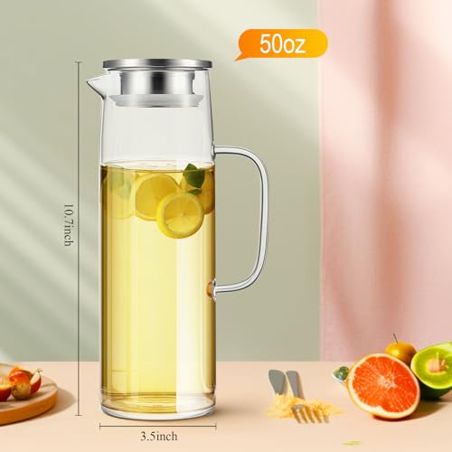 2 Sets Glass Pitcher with Lid (2 Count)