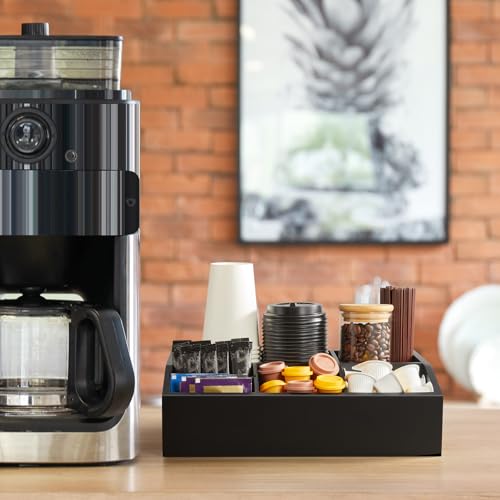 Black Coffee Station Organizer for Countertop