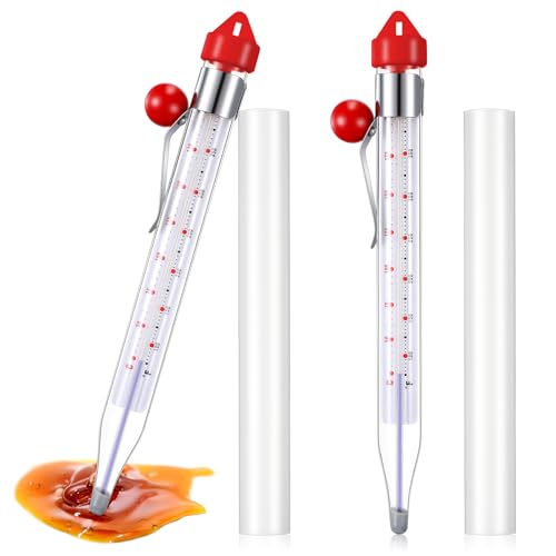 2 Pcs Candy Thermometer with Pot Clip 8" (2 Count)