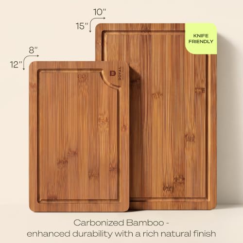 Wooden Cutting Boards for Kitchen Meal Prep & Serving (2 Count)