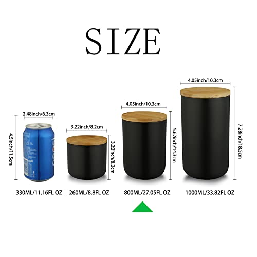 Ceramic Food Storage Jar Canister Modern Design Food Canisters with Airtight Seal Bamboo Lid