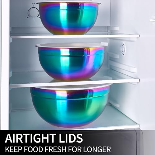 Rainbow Mixing Bowls with Lids Set of 7
