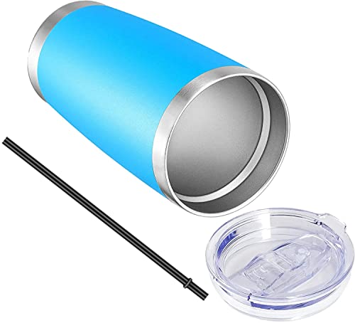 20oz Tumbler with Lid and Straw Stainless Steel Tumbler Cup Bulk Vacuum Insulated Double Wall Travel Coffee Mug Powder Coated Coffee Cup (12 Count)