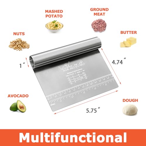 Bench Scraper Dough Pastry Cutter Stainless Steel Blade Kitchen Baking Tools for Butter