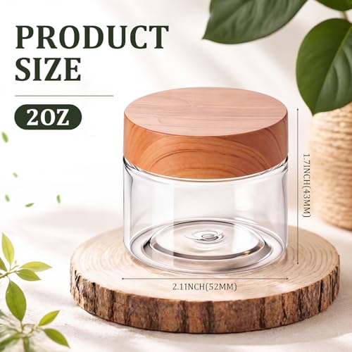4 Pcs Plastic Jars Wide Mouth with Lids (4 Count)