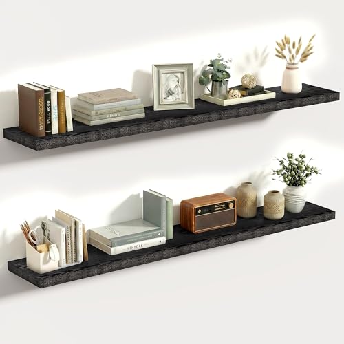 10 Inch Deep Floating Shelves for Wall 48” Set of 2 (2 Count)