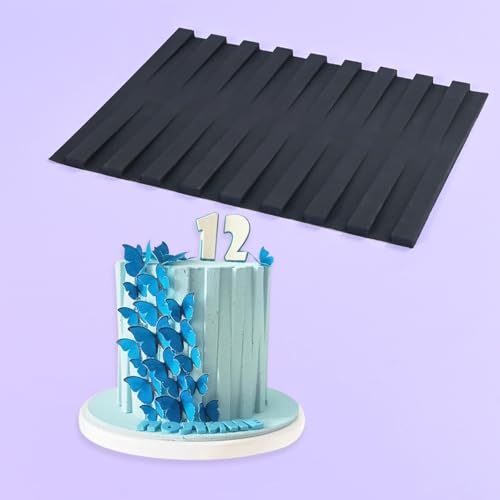 Silicone Lace Mold for Fondant Piano Key Pattern Embossing Mat for Cake Decorating
