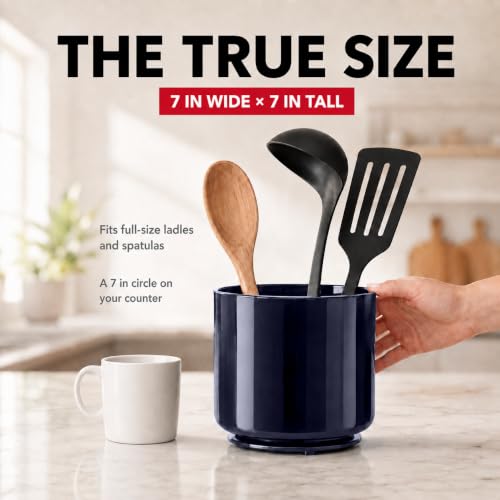 Jumbo Plastic Rotating Extra Large Utensil Holder Crock with No