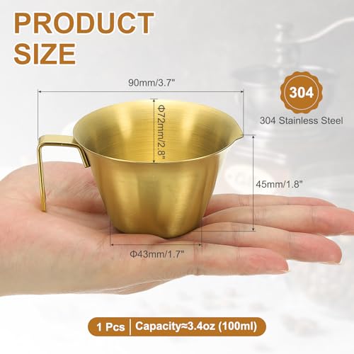 1 Pcs Stainless Steel Espresso Cup with Handle