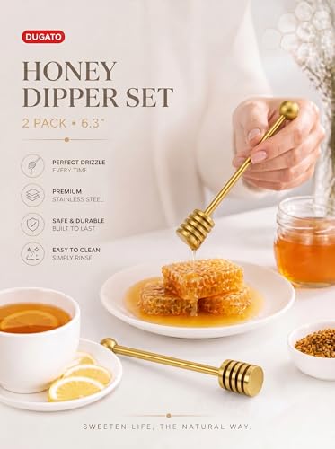 Honey Dipper 6.3 in Stainless Steel Server Stick (2 Count)