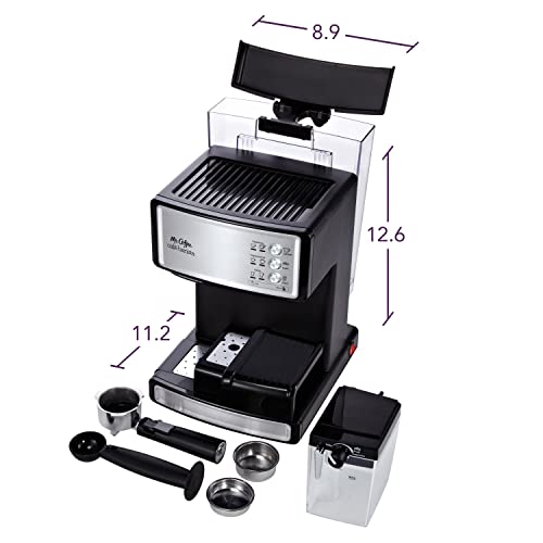 Espresso and Cappuccino Machine Stainless Steel Programmable Coffee Maker with Automatic Milk Frother 15
