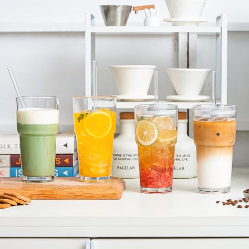 20oz Clear Tumbler with bamboo Lid and Straw