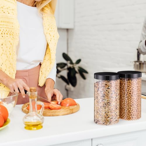 4 Pcs Plastic Jars Wide Mouth with Lids (4 Count)