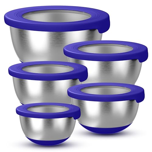 Stainless Steel Mixing Bowls with Lids (5 Count)
