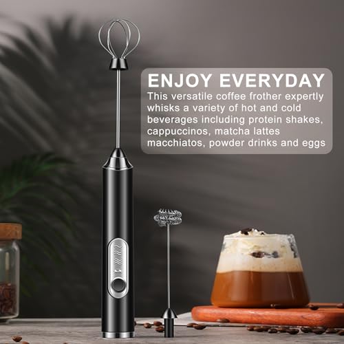 Milk Frother Foamer with Stainless Steel Stand