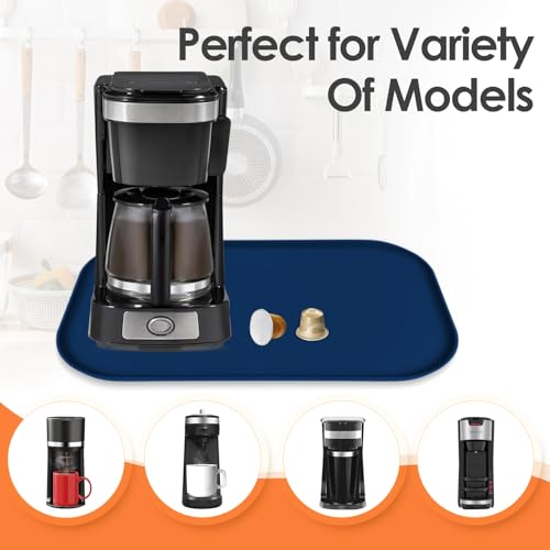 Silicone Coffee Maker Mat with Lip for Countertops