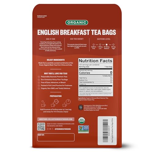 Organic English Breakfast Black Tea (100 Count)
