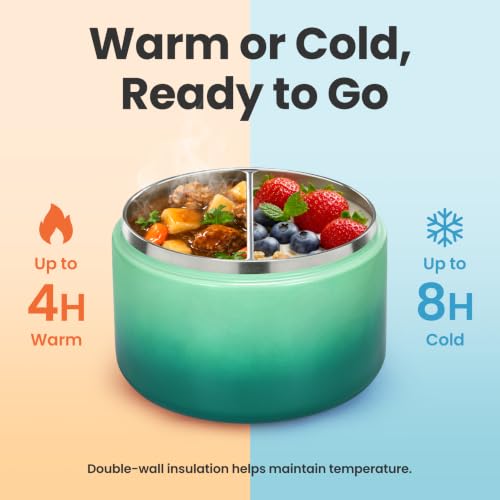12oz Insulated Vacuum Food Jar with Buckle Lid Wide Mouth Soup Thermo for Hot Food Kids Leakproof Stainless Steel Lunch Container