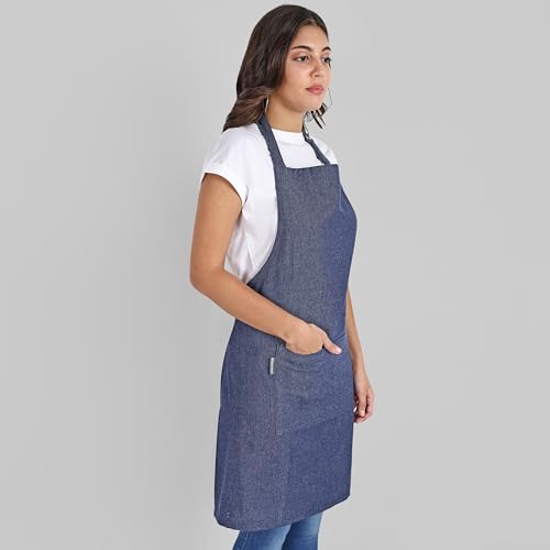 Chef Aprons Recycled Cotton Kitchen Apron with an Adjustable Neck with Long Ties (2 Count)