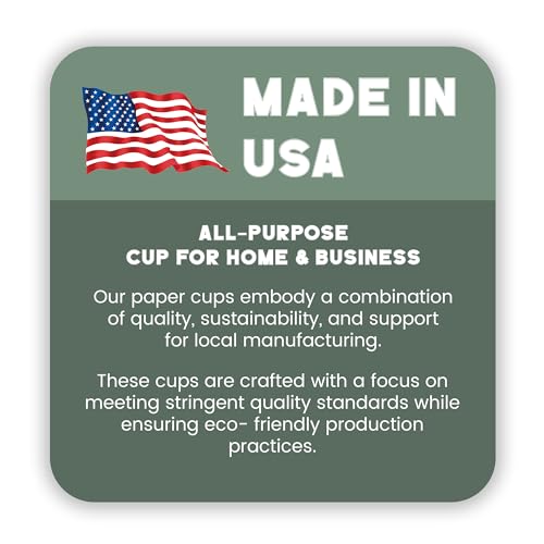 Paper Cups 12 oz 1000 Pack for Coffee & Tea Made in USA (1000 Count)