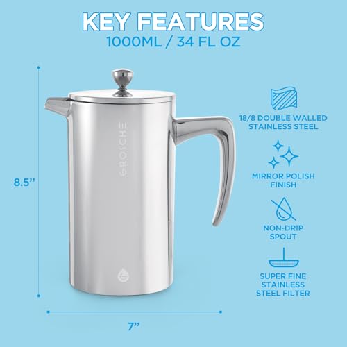 Dublin Double Wall Stainless Steel French Press