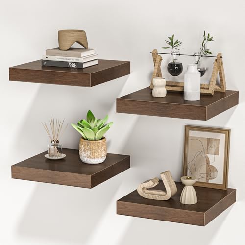 Square Floating Shelves for Wall (4 Count)