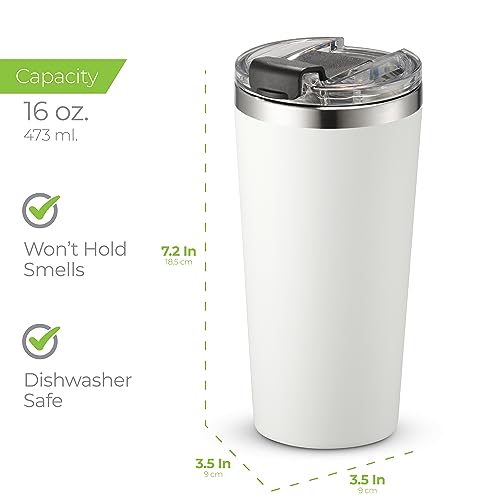 16 oz Insulated Coffee Tumbler with Leakproof Lid