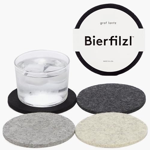 Bierfilzl Merino Wool Round Coasters Set of 4 (4 Count)