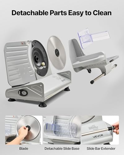 Meat Slicer 8.6" Electric Deli Slicer with 2 SUS420 Blades