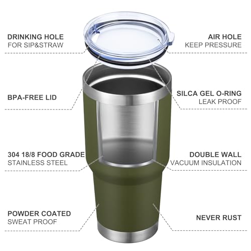 30oz Insulated Tumbler With Lids and Straws (8 Count)